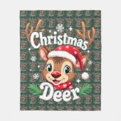 Couverture Polaire Illustration de cerf de Noël mignon (Devant)