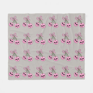 Couverture Polaire illustration de cerise Halloween rose mignonne