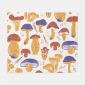 Couverture Polaire Illustration de champignons comestibles vintages (Devant (Horizontal))