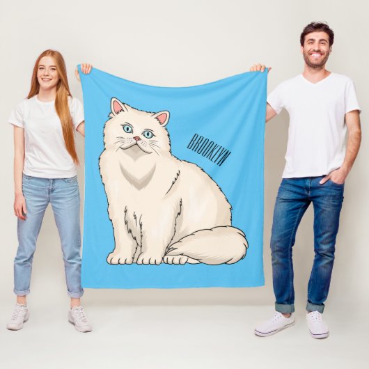 Couverture Polaire illustration de chat persan de dessin animé (En situation)