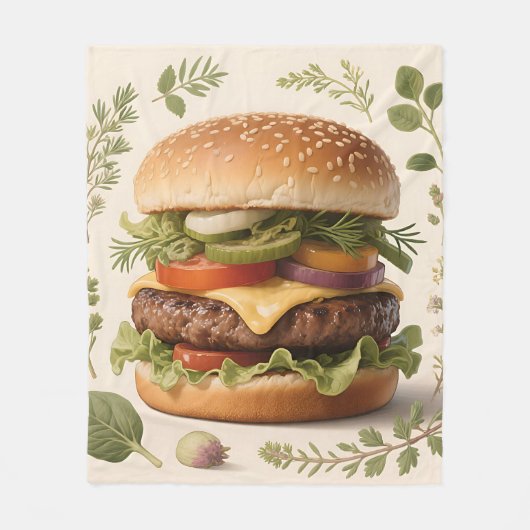 Couverture Polaire Illustration de cheeseburger gastronomique (Devant)