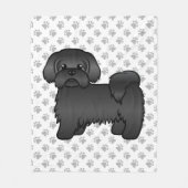 Couverture Polaire Illustration de chien de dessin animé mignon Shih (Devant)