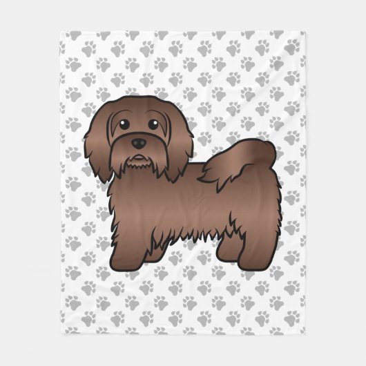 Couverture Polaire Illustration de chien de dessin mignon au chocolat (Devant)