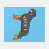 Couverture Polaire Illustration de chien Rottweiler (Devant (Horizontal))