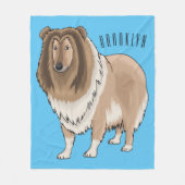 Couverture Polaire Illustration de chien Rough collie (Devant)