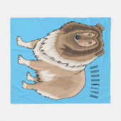 Couverture Polaire Illustration de chien Rough collie (Devant (Horizontal))