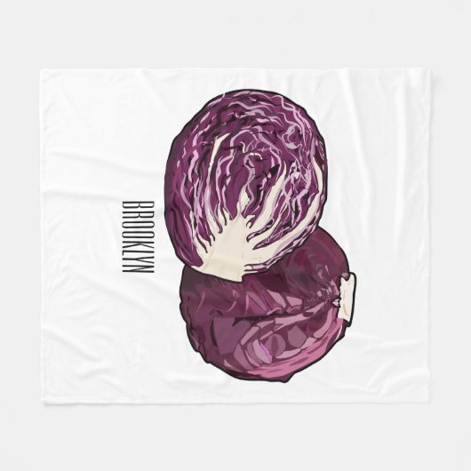 Couverture Polaire Illustration de chou rouge (Devant (Horizontal))