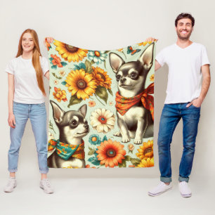 Couverture Polaire Illustration de Cute Retro Chihuahua