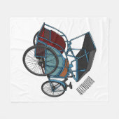Couverture Polaire Illustration de cyclo-pousse (Devant (Horizontal))