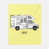 Couverture Polaire Illustration de dessin animé Campervan (Devant)