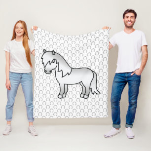 Couverture Polaire Illustration de dessin animé de poney Shetland gri