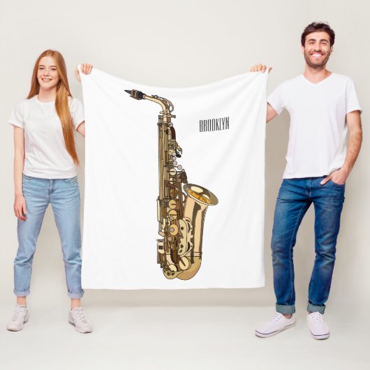 Couverture Polaire Illustration de dessin animé de saxophone (En situation)
