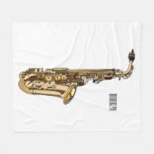 Couverture Polaire Illustration de dessin animé de saxophone (Devant (Horizontal))
