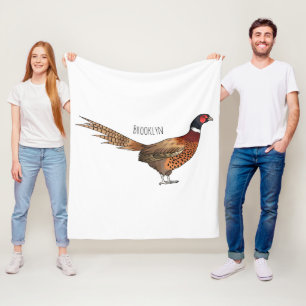 Couverture Polaire Illustration de dessin animé d'oiseau faisan à col
