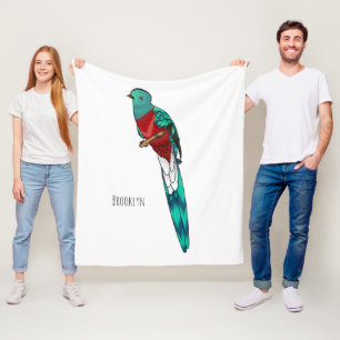 Couverture Polaire illustration de dessin animé d'oiseau quetzal resp