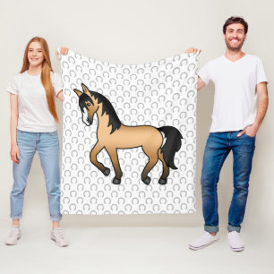 Couverture Polaire Illustration de dessin animé mignon de cheval trot