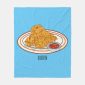 Couverture Polaire Illustration de dessin animé sur le poulet frit (Devant)