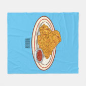 Couverture Polaire Illustration de dessin animé sur le poulet frit (Devant (Horizontal))