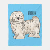 Couverture Polaire Illustration de dessin de chien de Havan (Devant)