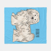 Couverture Polaire Illustration de dessin de chien de Havan (Devant (Horizontal))