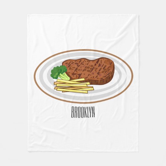 Couverture Polaire Illustration de dessin de steak (Devant)