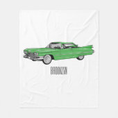 Couverture Polaire Illustration de dessin de voiture classique 1959 (Devant)