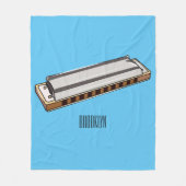 Couverture Polaire Illustration de dessin d'Harmonica (Devant)