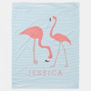 Couverture Polaire Illustration de Flamants roses roses mignons