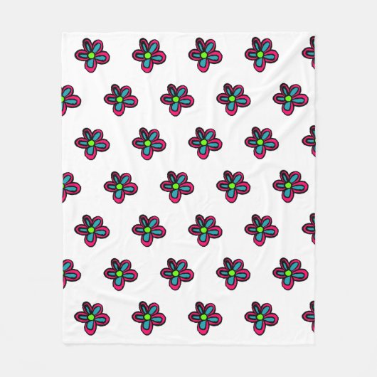 Couverture Polaire Illustration de fleurs (Devant)