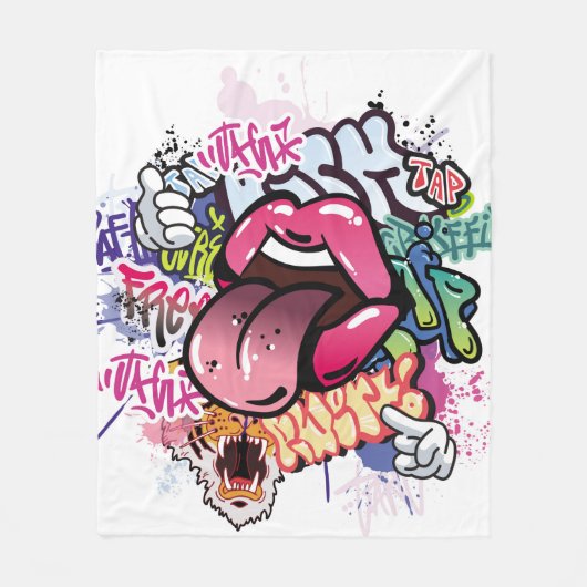 Couverture Polaire Illustration de graffiti avec lettres de graffitis (Devant)