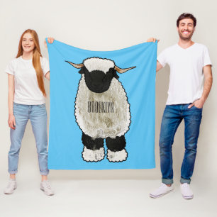 Couverture Polaire Illustration de la caricature de mouton Valais Bla