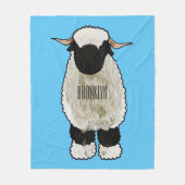 Couverture Polaire Illustration de la caricature de mouton Valais Bla (Devant)