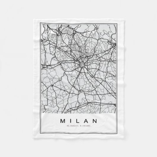 Couverture Polaire Illustration de la carte de Milan (Devant)