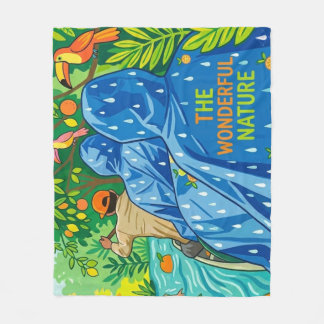 Couverture Polaire Illustration de la croisière en bateau en forêt tr