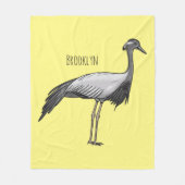 Couverture Polaire Illustration de la grue Demoiselle (Devant)