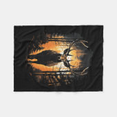 Couverture Polaire Illustration de l'animal sauvage du cerf forestier (Devant (Horizontal))