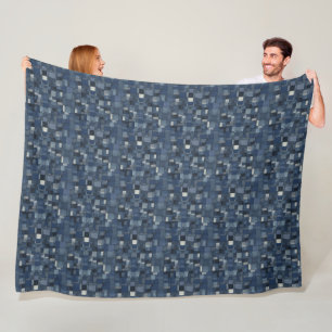 Couverture Polaire Illustration de l'art en tissu de Dénim de Patchwo