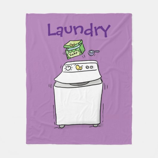 Couverture Polaire Illustration de lave-linge mignonne (Devant)