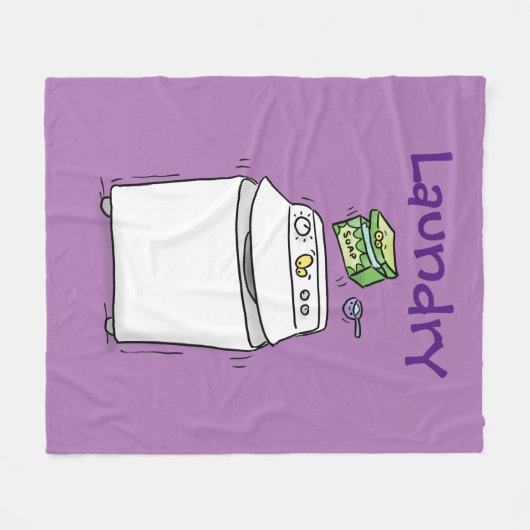 Couverture Polaire Illustration de lave-linge mignonne (Devant (Horizontal))