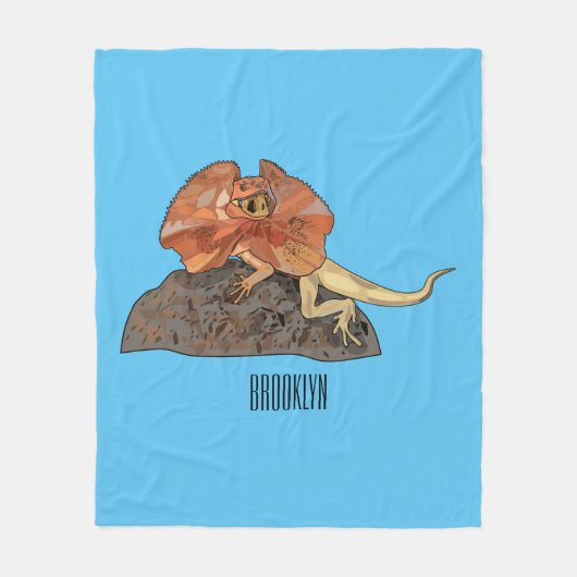 Couverture Polaire Illustration de lézard à col frisé (Devant)