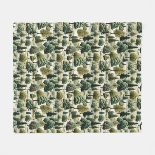 Couverture Polaire Illustration de l'impression botanique de la forêt (Devant (Horizontal))