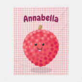 Couverture Polaire Illustration de litchee rose mignon (Devant)
