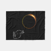 Couverture Polaire Illustration de lunettes de chat éclipse solaire (Devant (Horizontal))