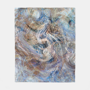 Couverture Polaire Illustration de marbrage gris bleu