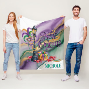 Couverture Polaire Illustration de Mardi Gras à La Nouvelle-Orléans
