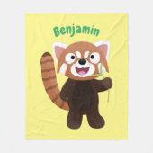 Couverture Polaire Illustration de panda rouge mignon (Devant)