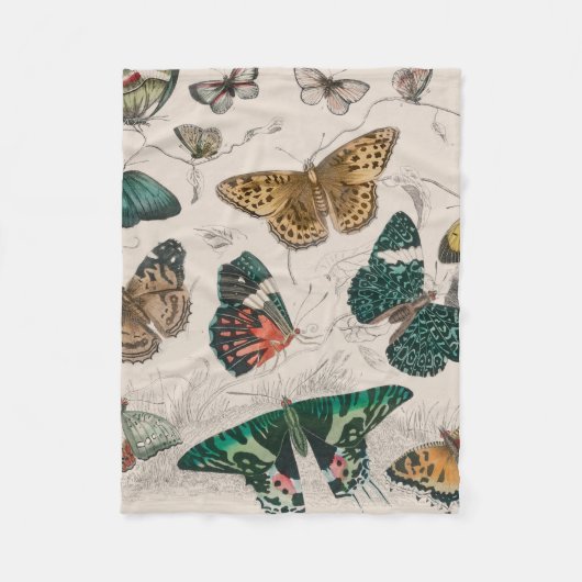 Couverture Polaire Illustration de papillon antique : 1820 Orfèvre (Devant)