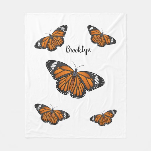 Couverture Polaire Illustration de papillon monarque (Devant)