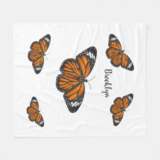 Couverture Polaire Illustration de papillon monarque (Devant (Horizontal))
