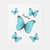 Couverture Polaire Illustration de papillons Morpho (Devant)